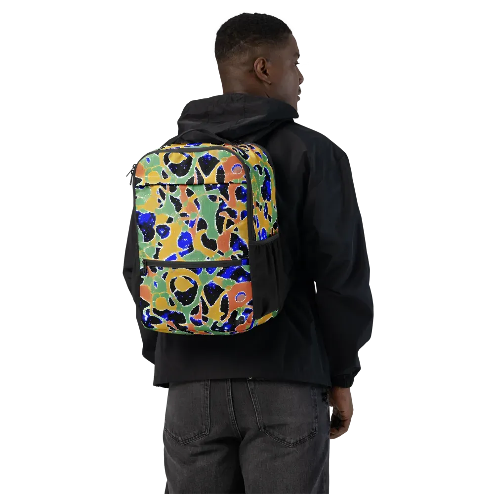Cobalt Collage on Utility Backpack — Back