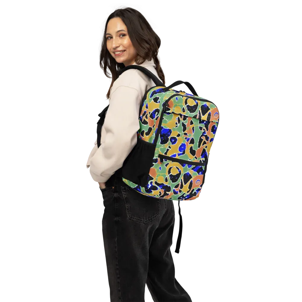 Cobalt Collage on Utility Backpack — Back
