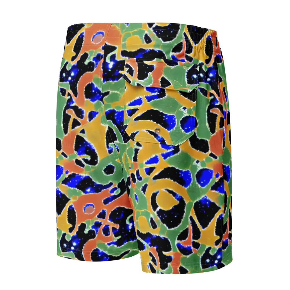 Cobalt Collage on Men's Board Shorts — Back