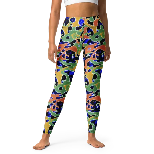 Cobalt Collage on a Yoga Leggings