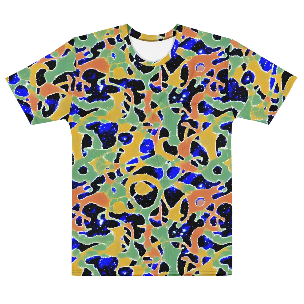 Cobalt Collage on Men's Cotton Crew Neck T-Shirt — Front