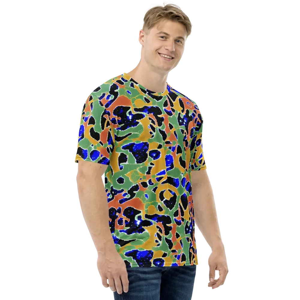 Cobalt Collage on Men's Crew Neck T-Shirt — Right