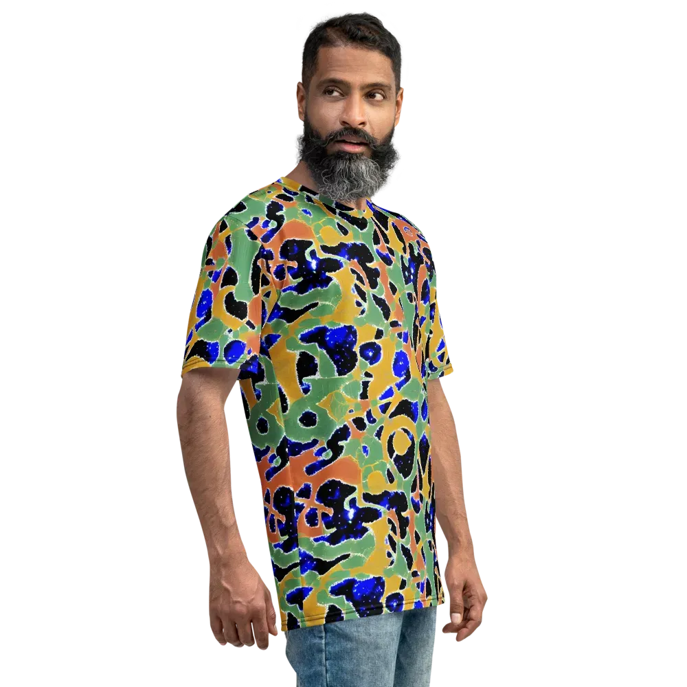 Cobalt Collage on Men's Crew Neck T-Shirt — Right