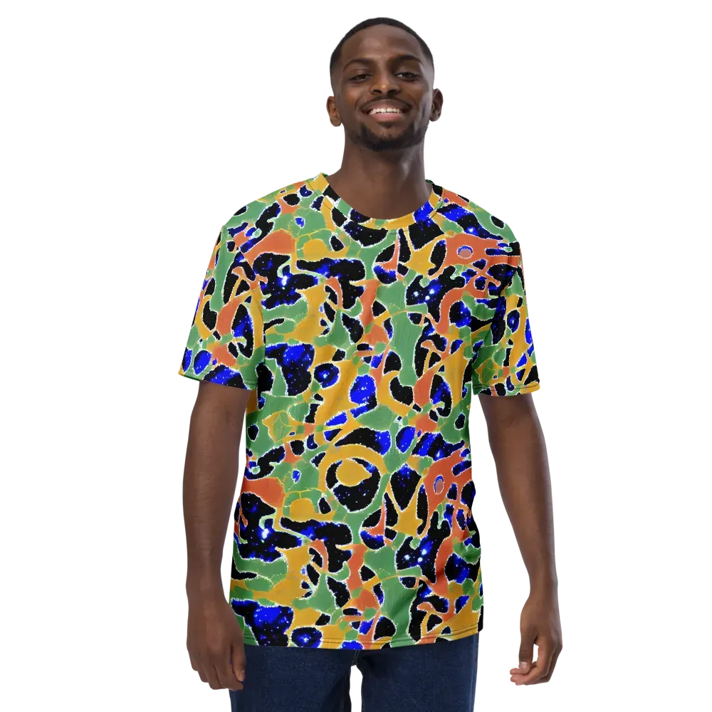 Cobalt Collage on Men's Crew Neck T-Shirt — Front