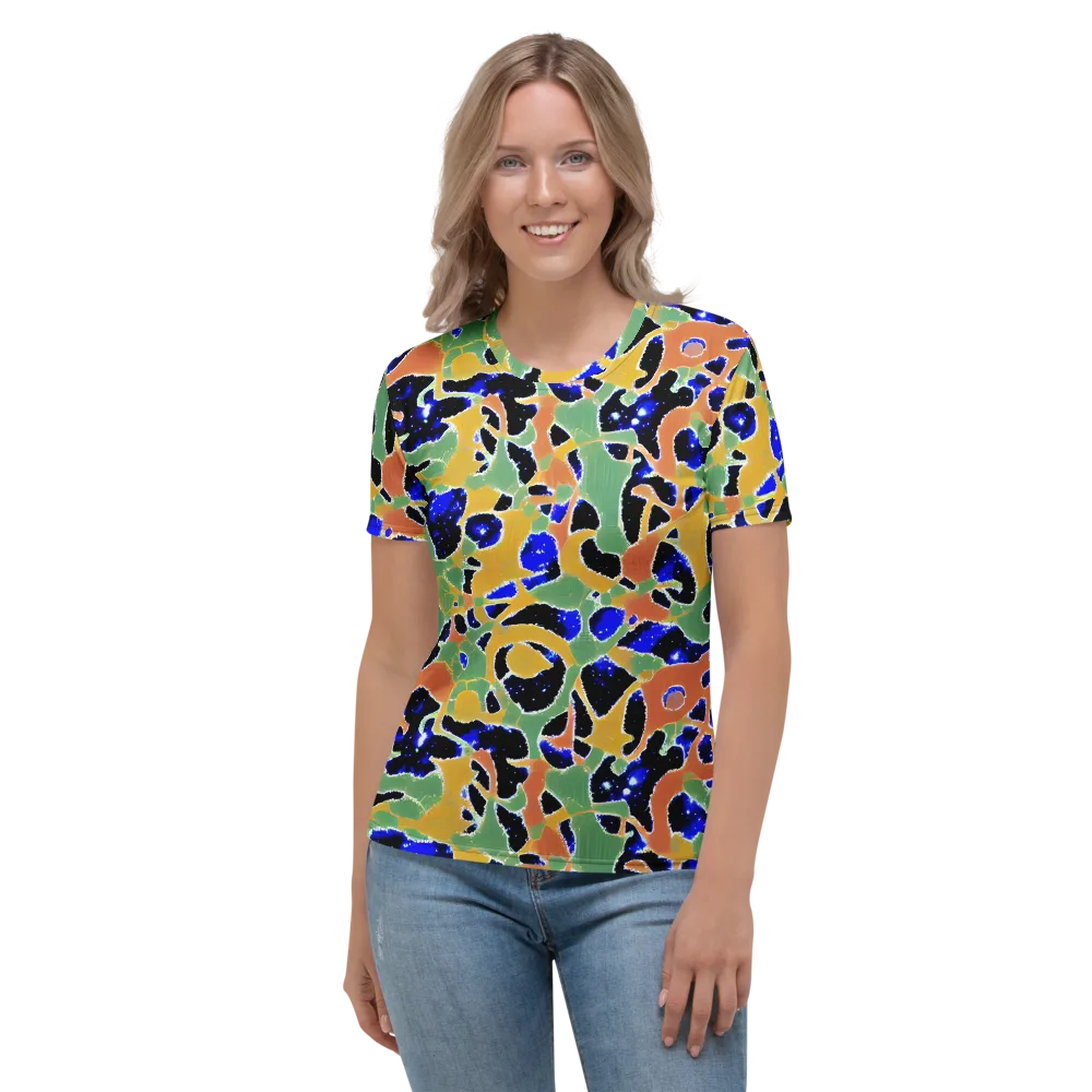 Cobalt Collage on Women's Crew Neck T-Shirt — Front