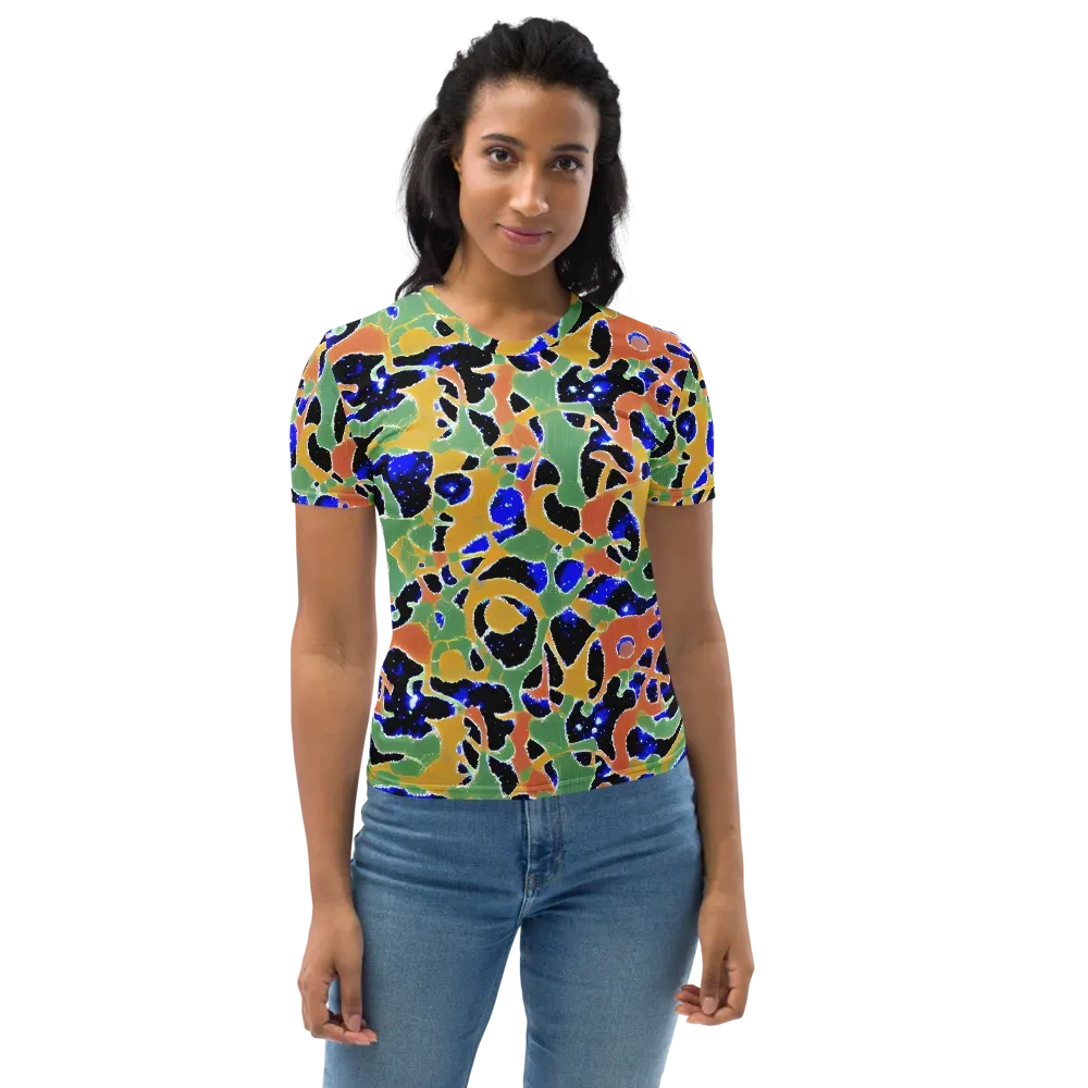 Cobalt Collage on Women's Crew Neck T-Shirt — Front