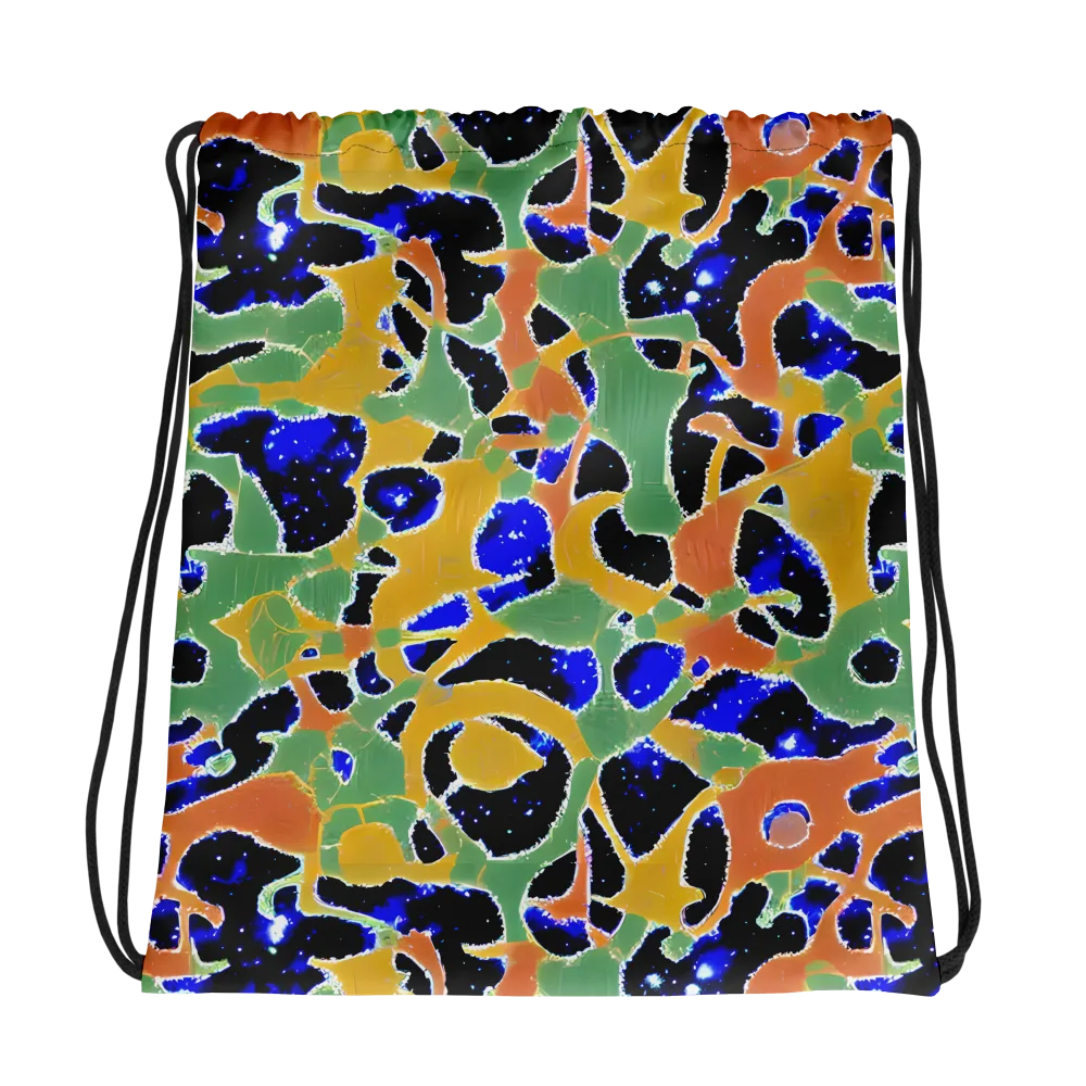 Cobalt Collage on Drawstring Bag — Photo