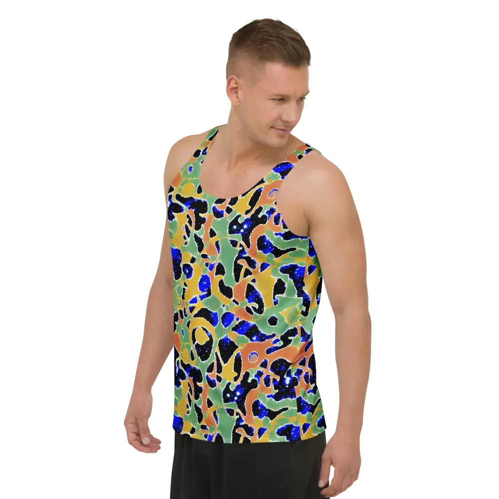 Cobalt Collage on Men's Tank Top — Left Front