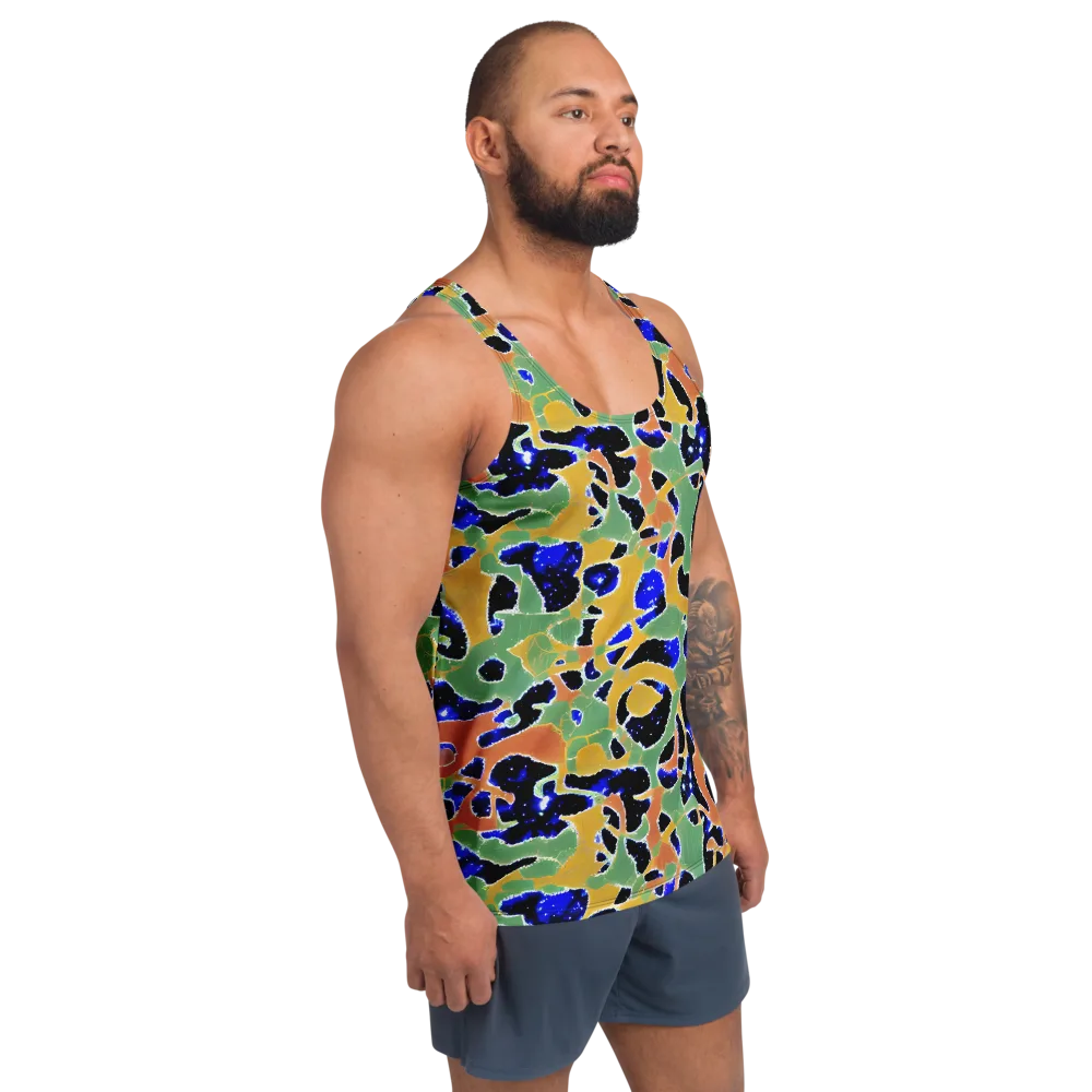 Cobalt Collage on Men's Tank Top — Right Front