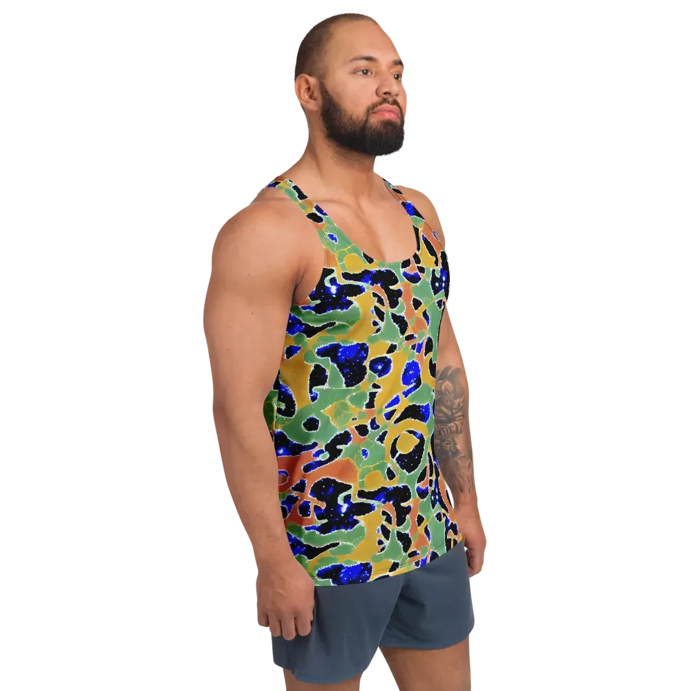 Cobalt Collage on Men's Tank Top — Right Front