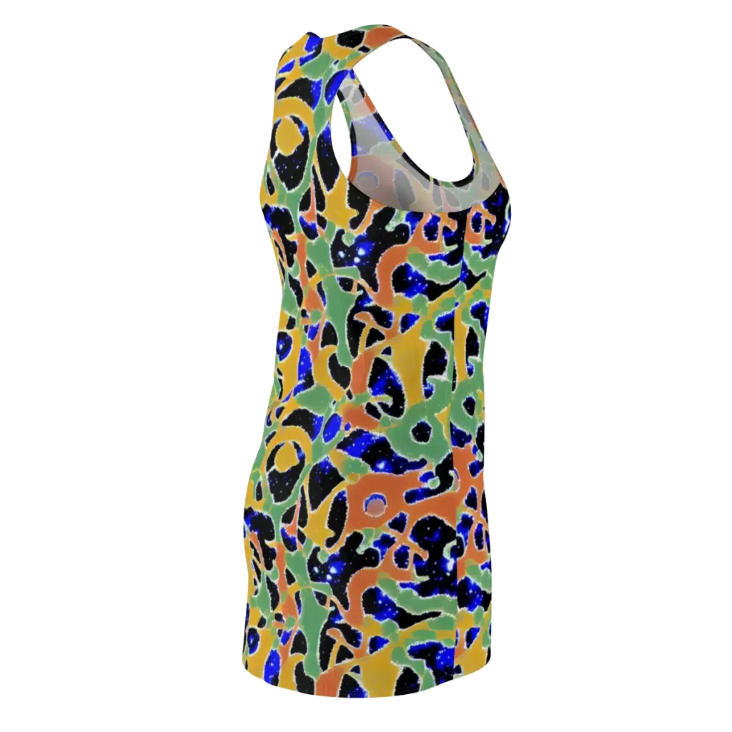 Cobalt Collage on Racerback Dress — Back Side