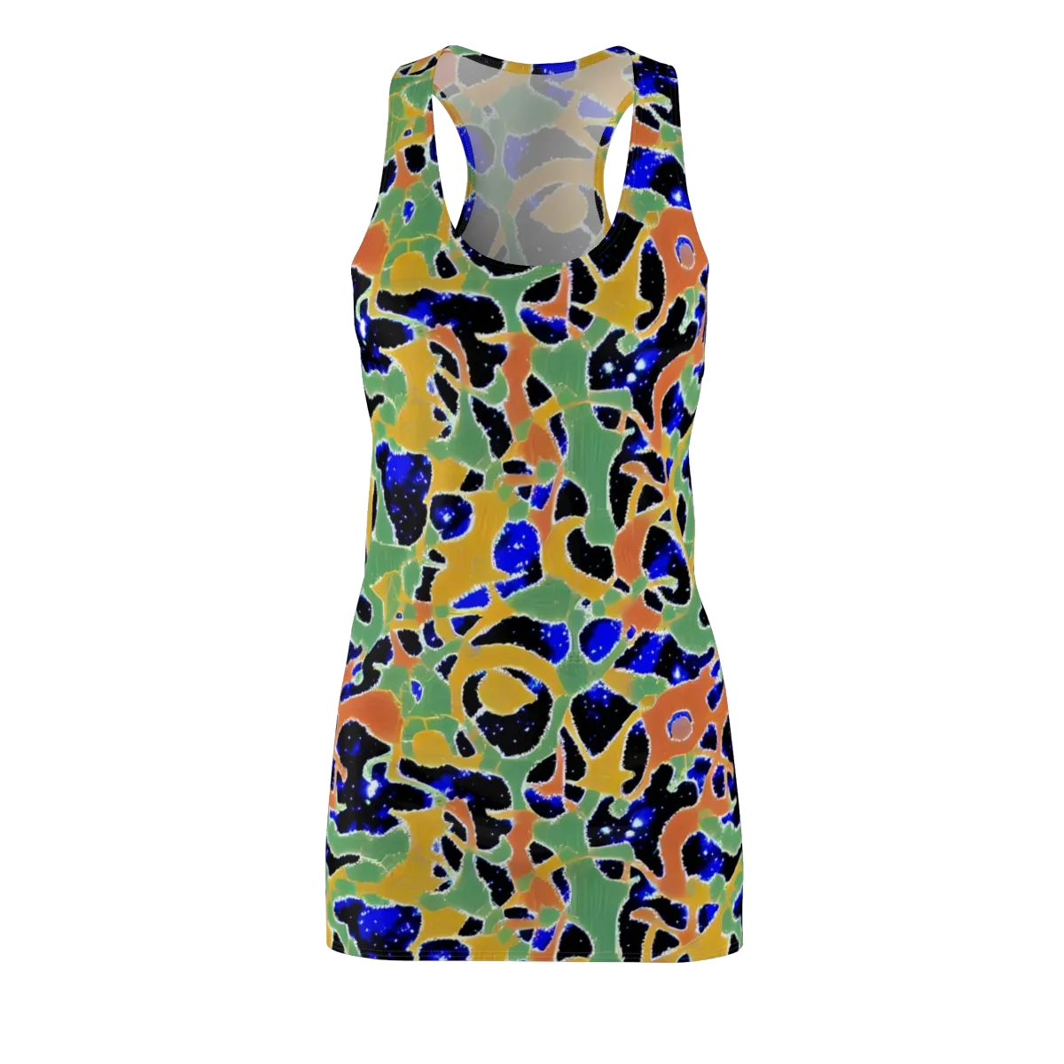 Cobalt Collage on Racerback Dress — Front