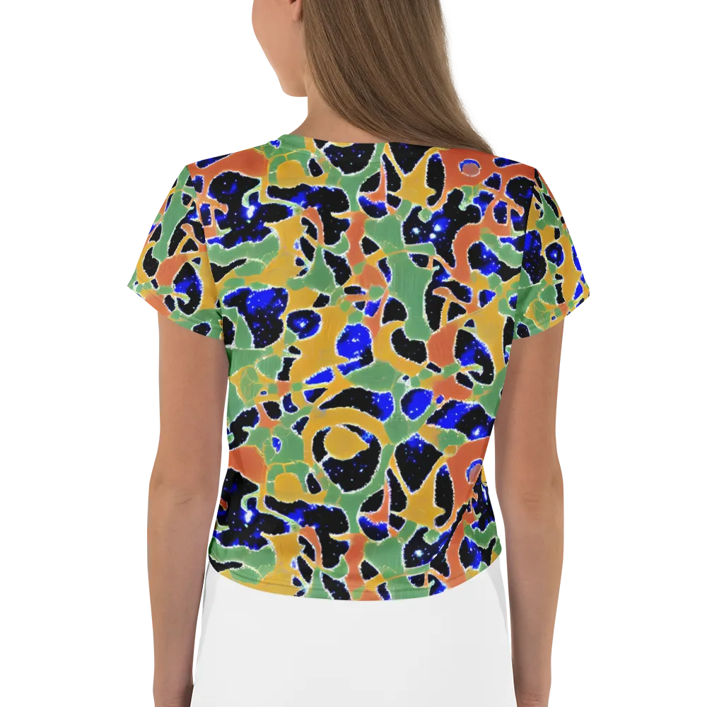 Cobalt Collage on Crop Tee — Back