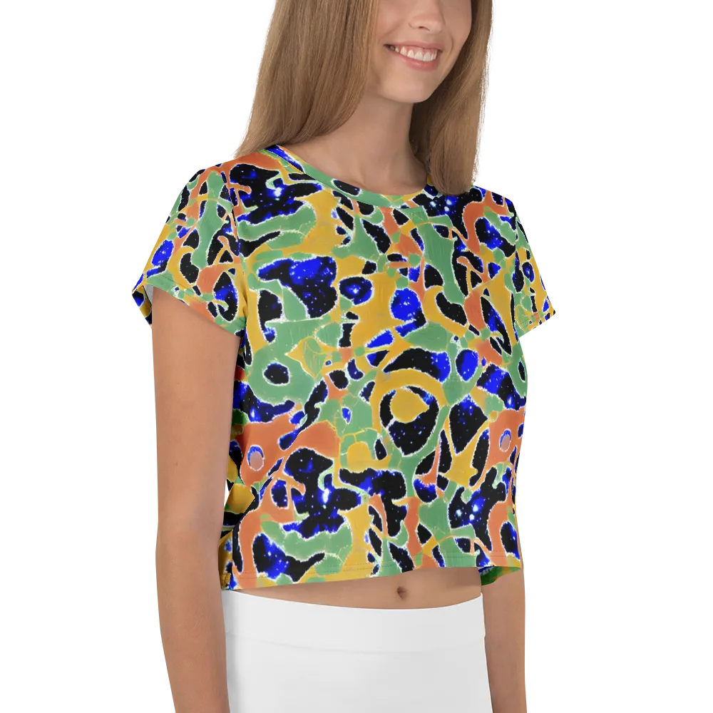 Cobalt Collage on Crop Tee — Right