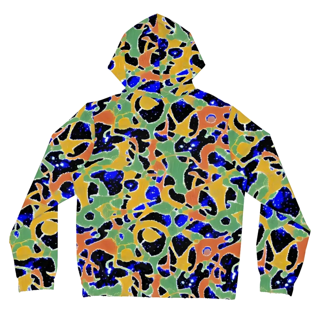 Cobalt Collage on Women's Full-Zip Hoodie — Back