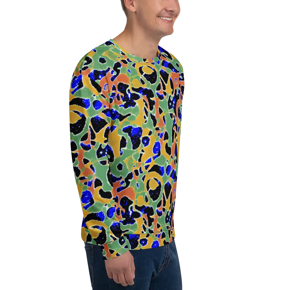 Cobalt Collage on Sweatshirt — Right Front