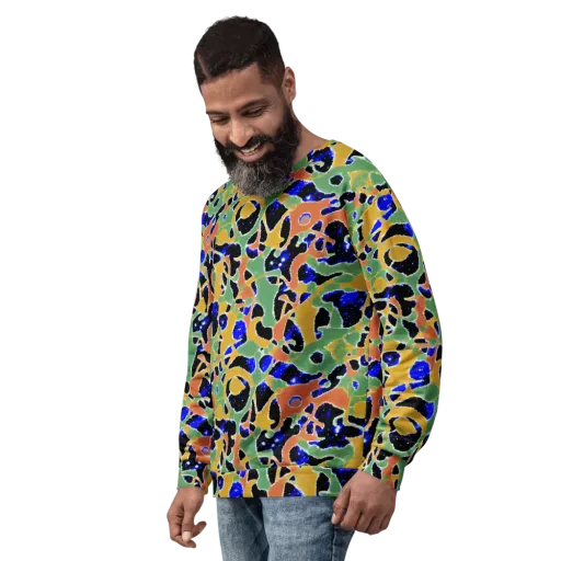 Cobalt Collage on a Sweatshirt
