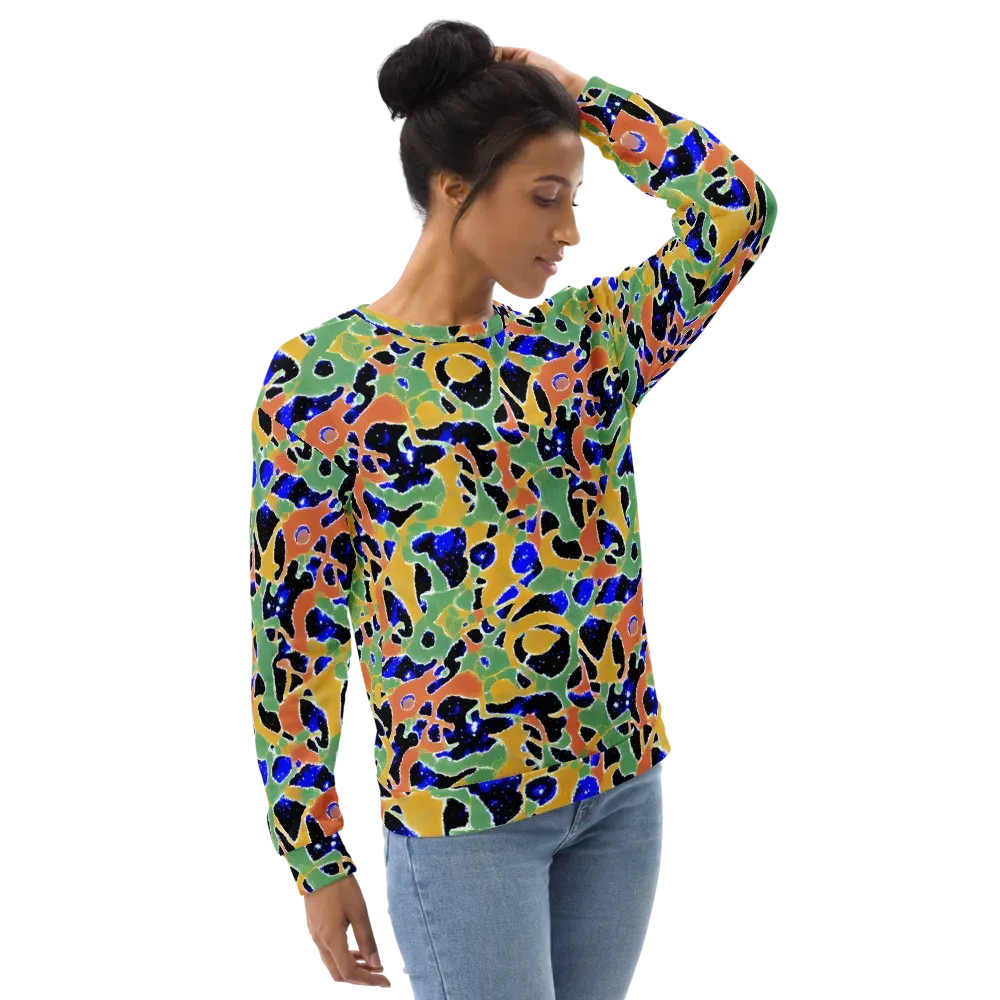 Cobalt Collage on Sweatshirt — Right Front