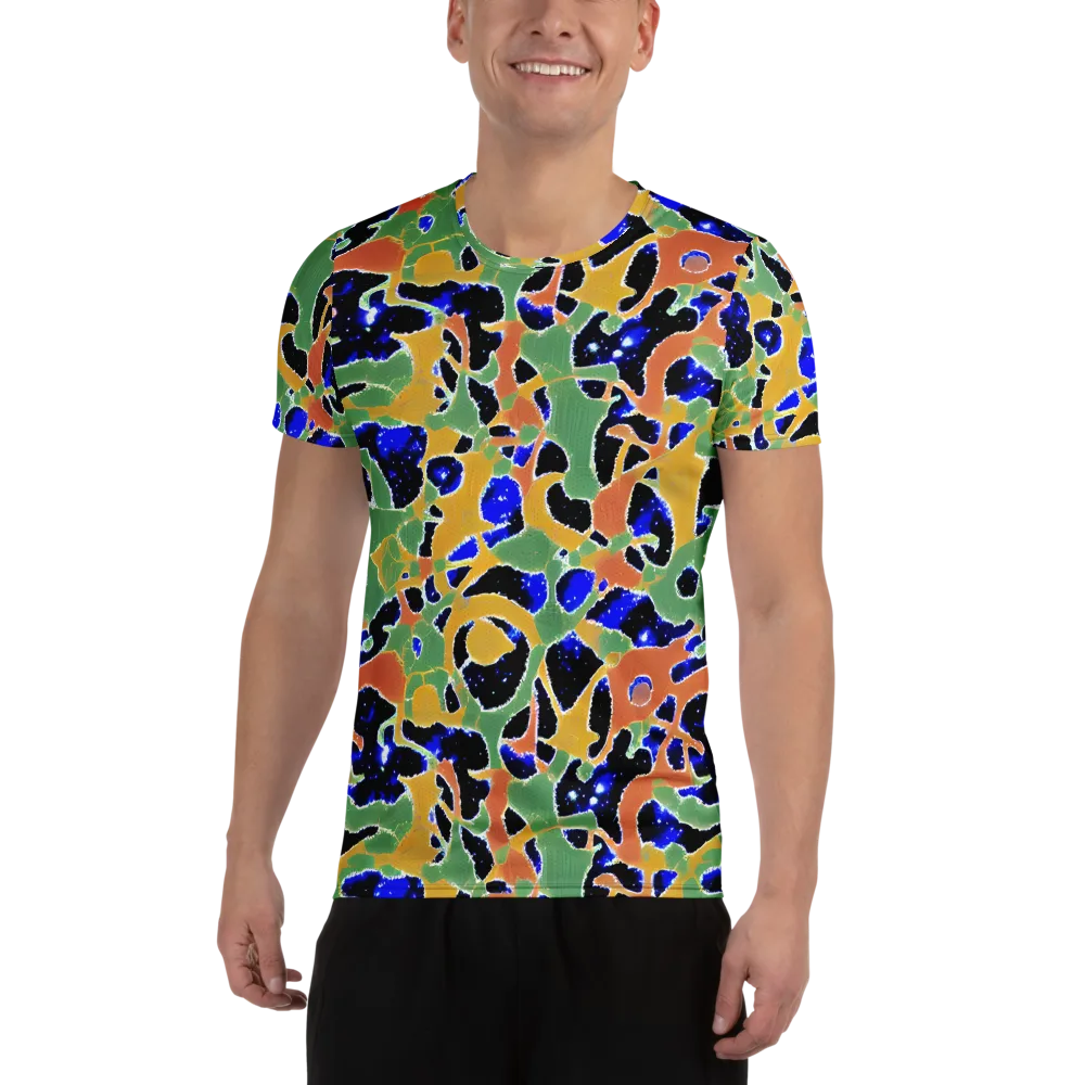 Cobalt Collage on Men's Athletic T-Shirt — Front