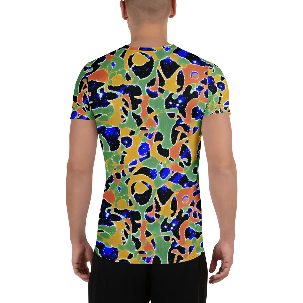 Cobalt Collage on Men's Athletic T-Shirt — Back