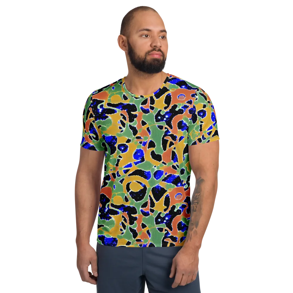 Cobalt Collage on Men's Athletic T-Shirt — Front