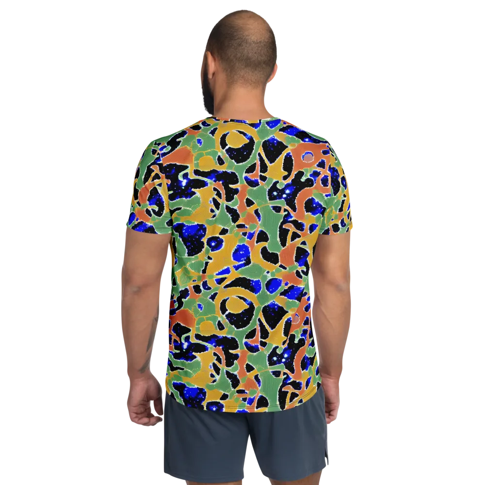 Cobalt Collage on Men's Athletic T-Shirt — Back