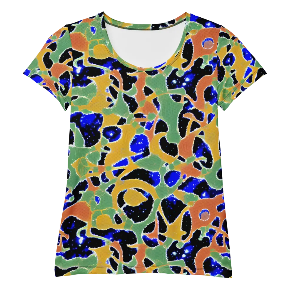 Cobalt Collage on Women's Athletic T-Shirt — Front