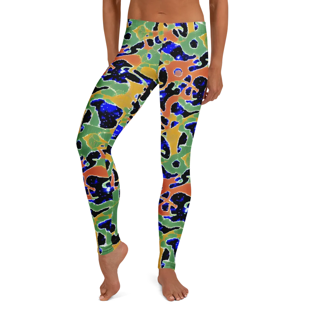 Cobalt Collage on Leggings — Front