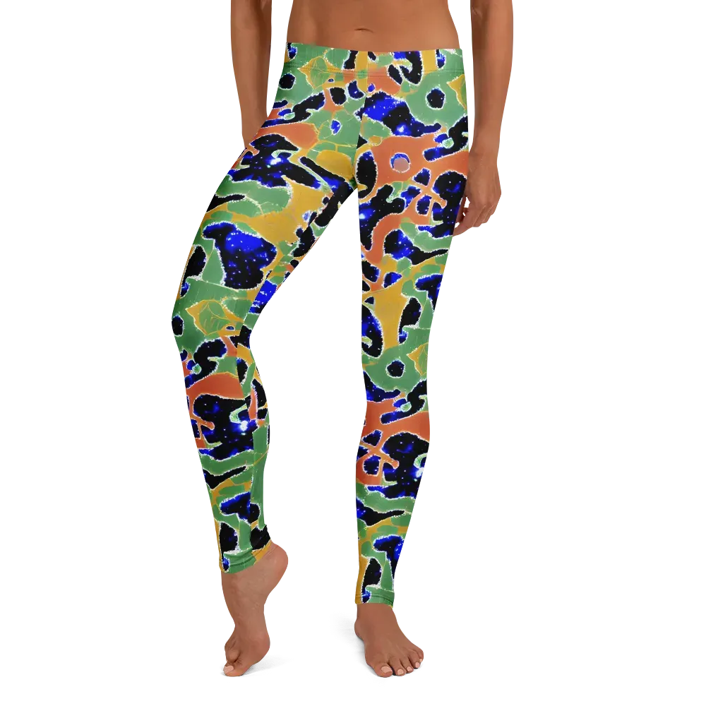 Cobalt Collage on Leggings — Front