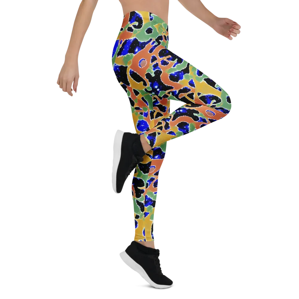 Cobalt Collage on Leggings — Right