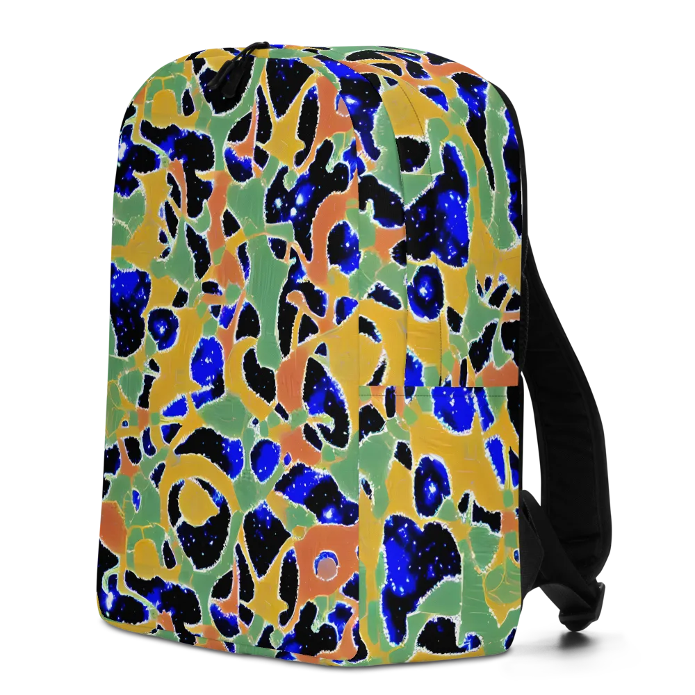 Cobalt Collage on Minimalist Backpack — Left