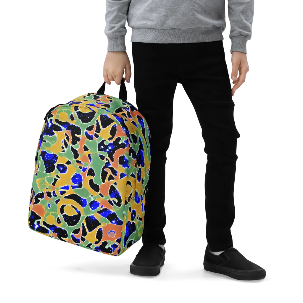 Cobalt Collage on Minimalist Backpack — Zoomed-in