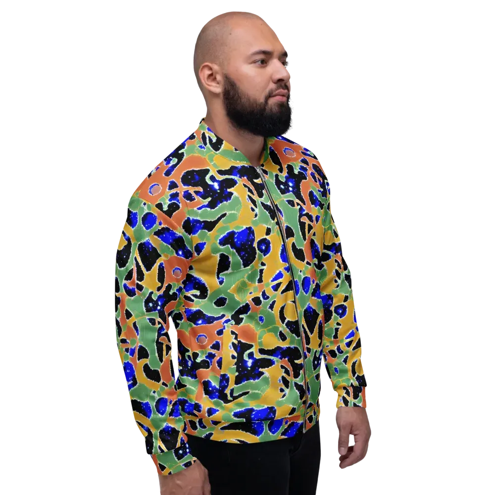 Cobalt Collage on Bomber Jacket — Right