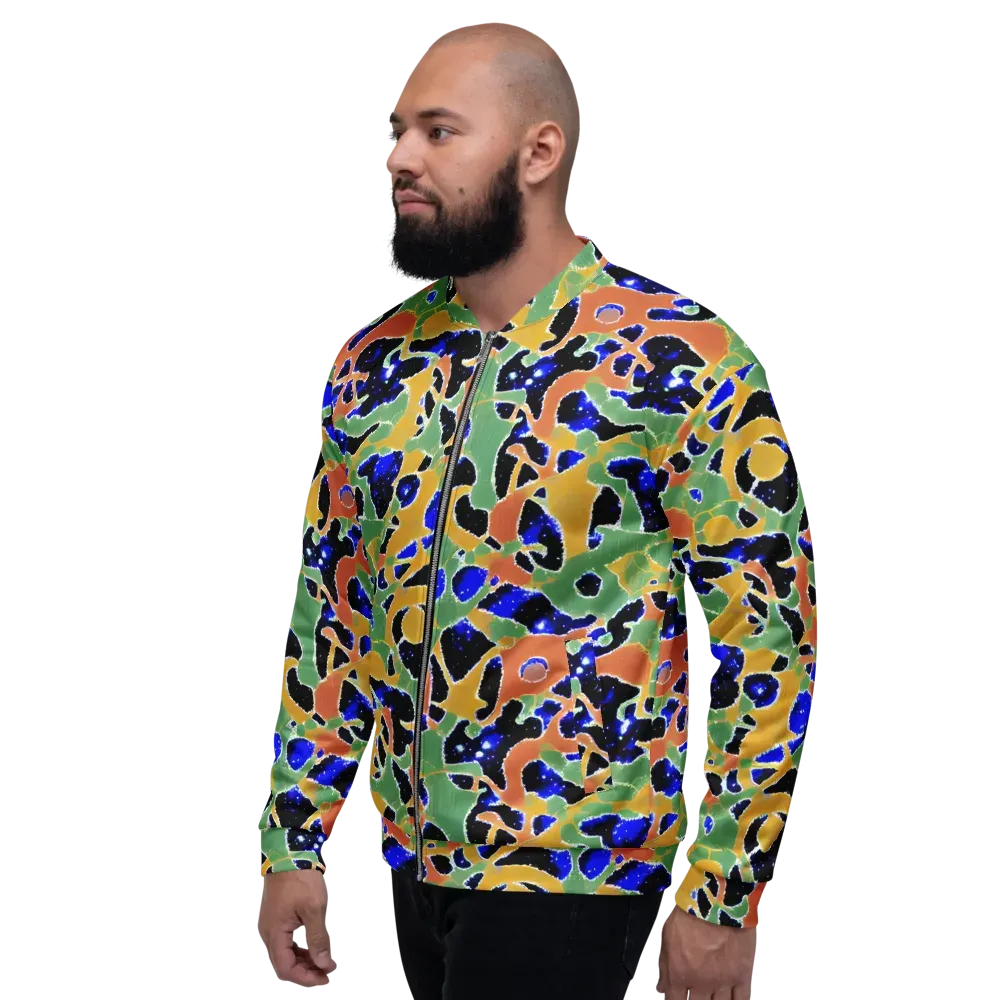 Cobalt Collage on Bomber Jacket — Left