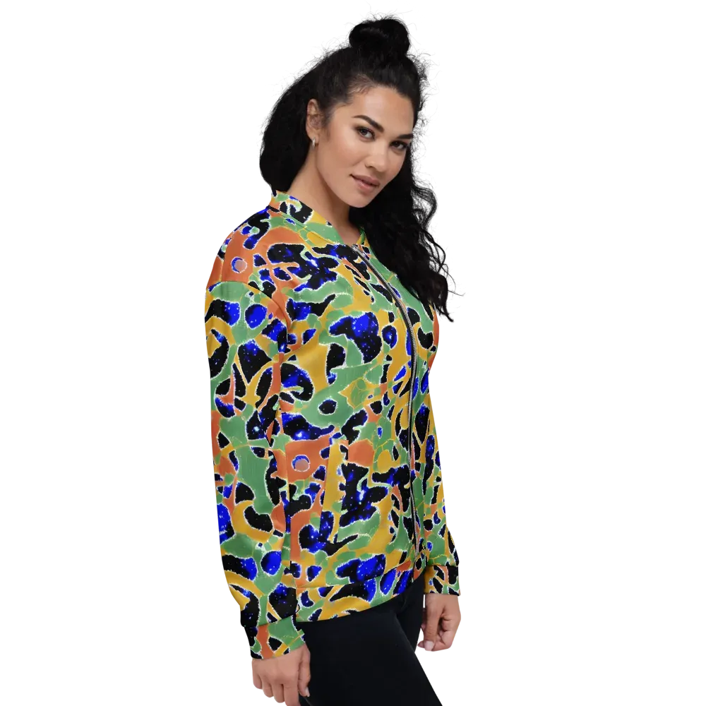 Cobalt Collage on Bomber Jacket — Right