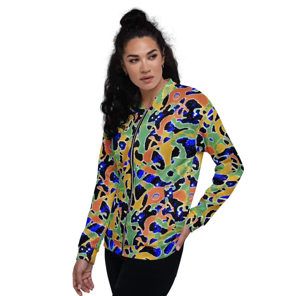 Cobalt Collage on Bomber Jacket — Left