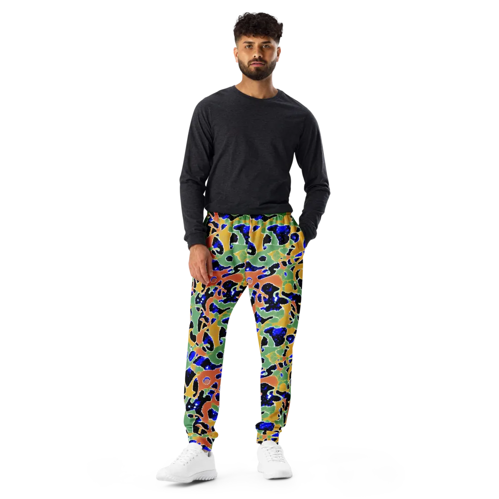 Cobalt Collage on Men's Joggers — Front