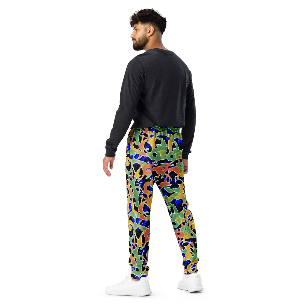 Cobalt Collage on Men's Joggers — Back