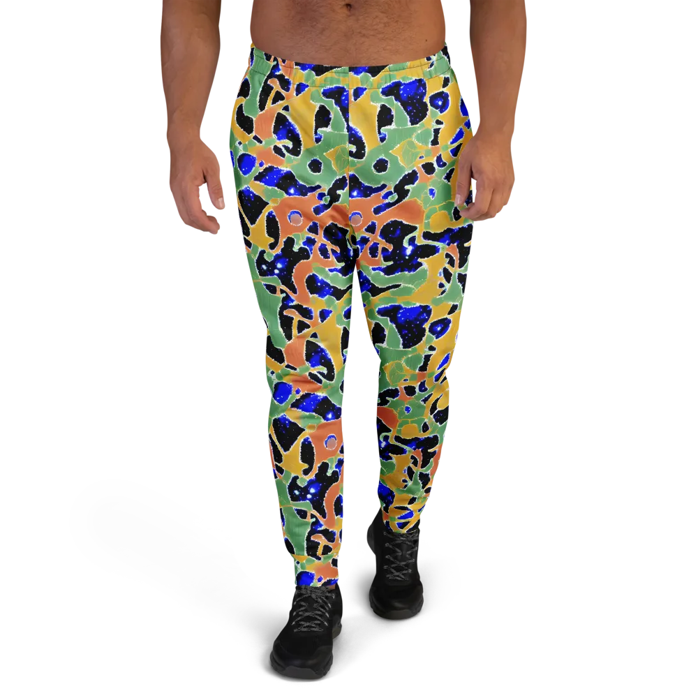 Cobalt Collage on Men's Joggers — Front
