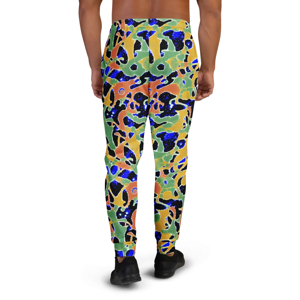 Cobalt Collage on Men's Joggers — Back