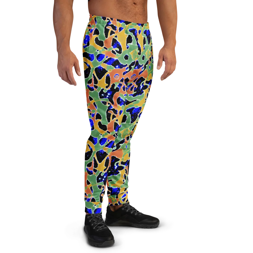 Cobalt Collage on Men's Joggers — Right