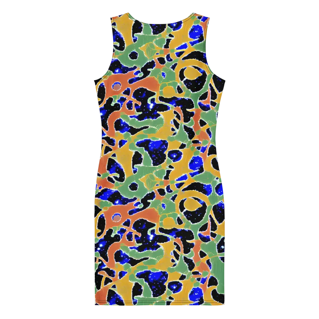 Cobalt Collage on Bodycon Dress — Back