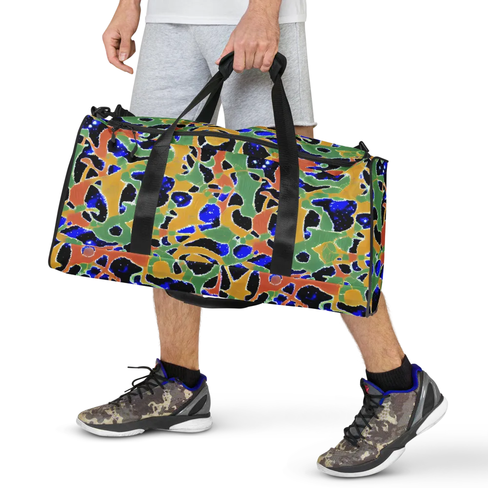 Cobalt Collage on Duffle Bag — Front