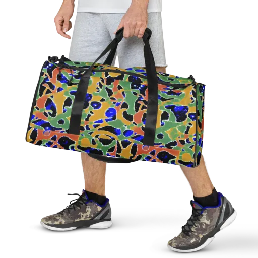 Cobalt Collage on a Duffle Bag