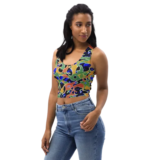 Cobalt Collage on a Crop Top