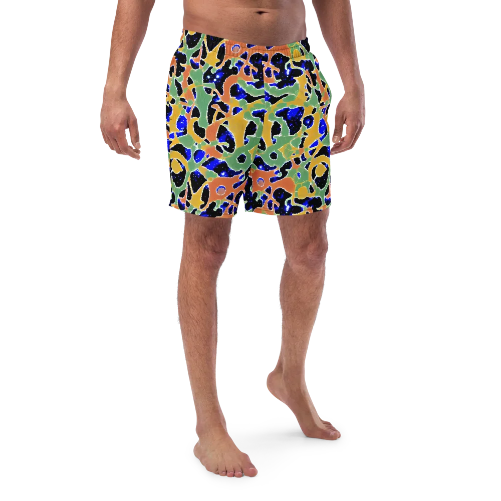 Cobalt Collage on Swim Trunks — Front