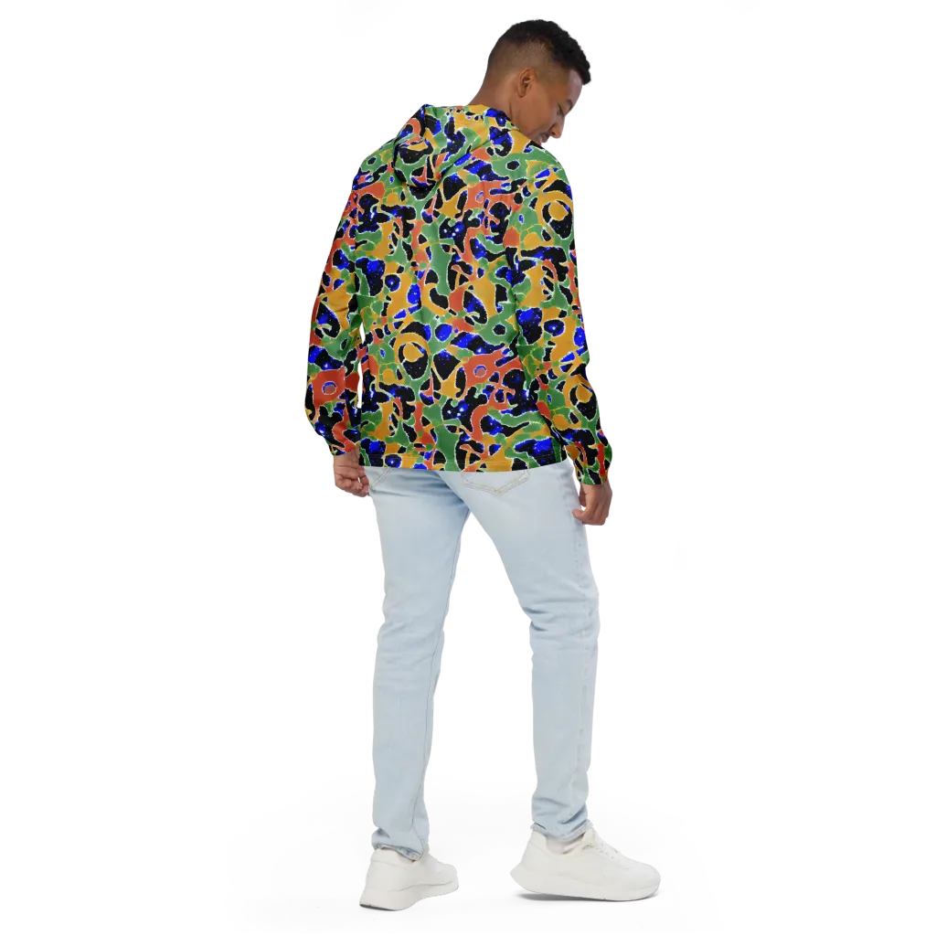 Cobalt Collage on Men's Windbreaker — Back
