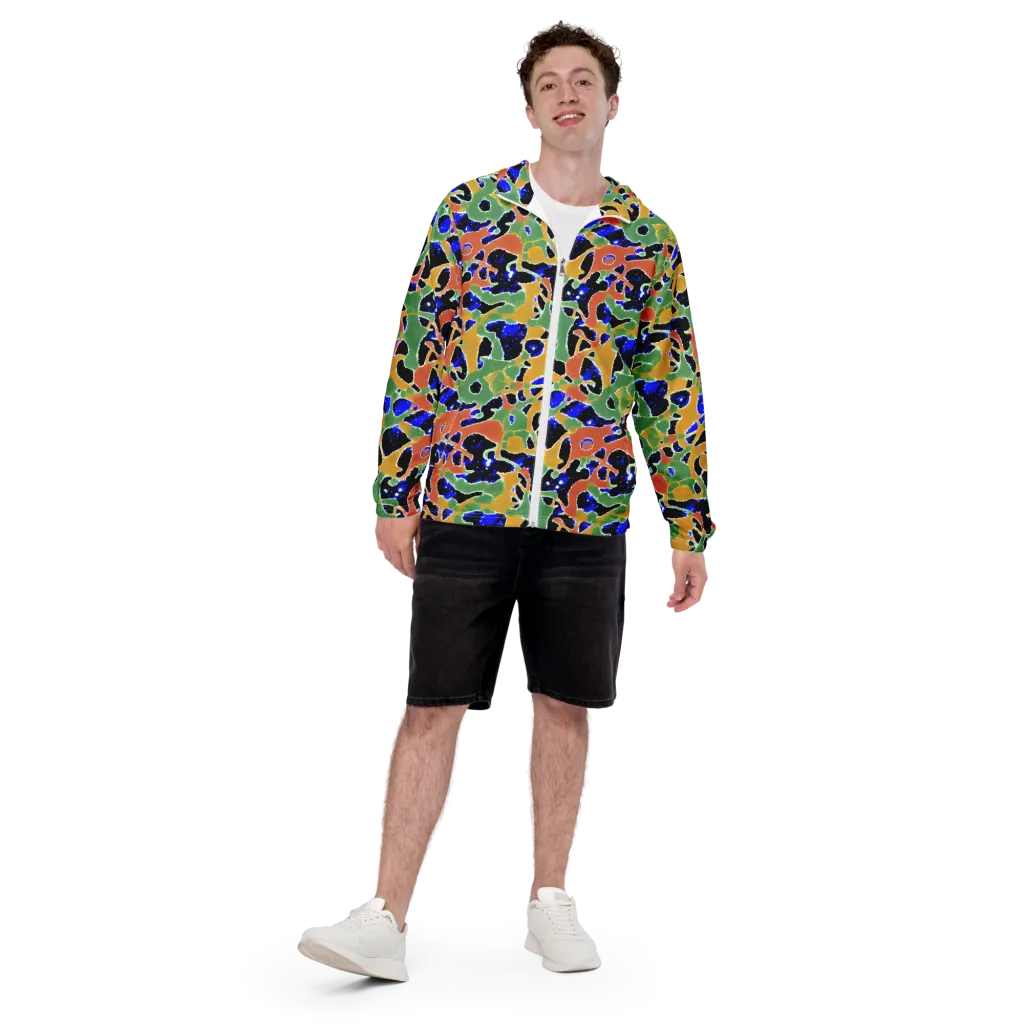 Cobalt Collage on Men's Windbreaker — Front