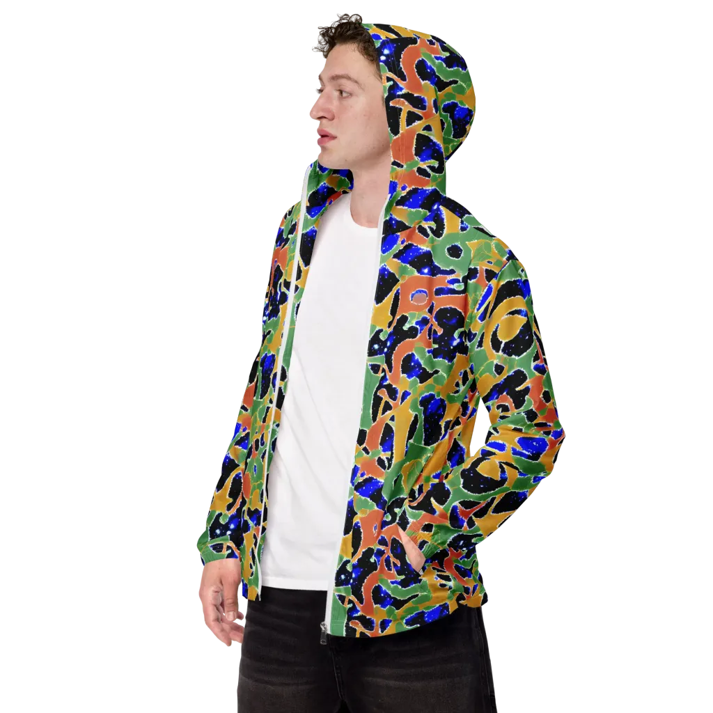 Cobalt Collage on Men's Windbreaker — Left Front