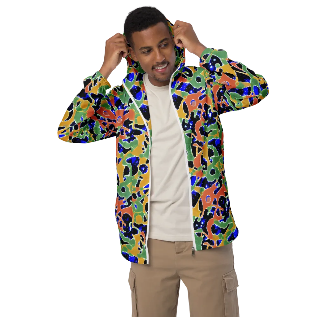 Cobalt Collage on Men's Windbreaker — Front